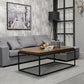 Rectangular Wooden Cocktail Table Metal Frame Coffee Table in Black 55.1"L x 27.6"W x 17.7"H Clearhalo 'Coffee & Accent Tables' 'Coffee Tables' 'coffee_tables' 'furn' 'furn_coffee_tables' 'Furniture' 'Living Room Furniture' 6217657