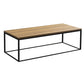 Rectangular Wooden Cocktail Table Metal Frame Coffee Table in Black 79"L x 31"W x 18"H Clearhalo 'Coffee & Accent Tables' 'Coffee Tables' 'coffee_tables' 'furn' 'furn_coffee_tables' 'Furniture' 'Living Room Furniture' 6217658