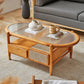 4 Legs Coffee Table with Shelf Modern Glass Top Cocktail Table Clearhalo 'Coffee & Accent Tables' 'Coffee Tables' 'coffee_tables' 'furn' 'furn_coffee_tables' 'Furniture' 'Living Room Furniture' 6217668