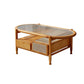 4 Legs Coffee Table with Shelf Modern Glass Top Cocktail Table 43"L x 22"W x 16.5"H Clearhalo 'Coffee & Accent Tables' 'Coffee Tables' 'coffee_tables' 'furn' 'furn_coffee_tables' 'Furniture' 'Living Room Furniture' 6217677