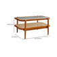 4 Legs Coffee Table with Shelf Modern Glass Top Cocktail Table Clearhalo 'Coffee & Accent Tables' 'Coffee Tables' 'coffee_tables' 'furn' 'furn_coffee_tables' 'Furniture' 'Living Room Furniture' 6217681