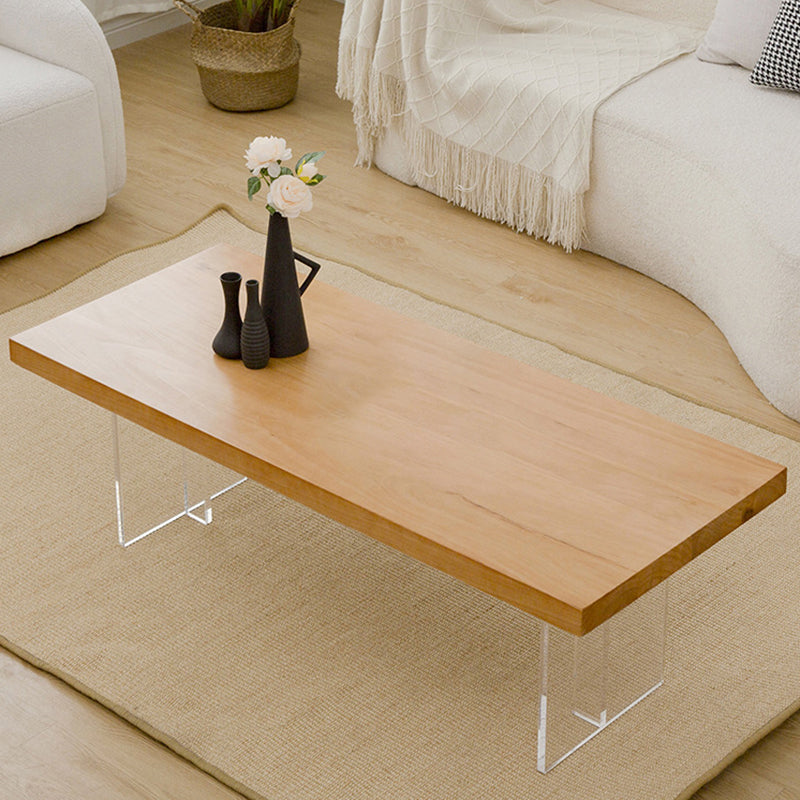 Scandinavian Sled Coffee Table Rectangular Wood Cocktail Table