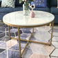 Modern Round Slate Coffee Table Cross Legs Cocktail Table in Gold Clearhalo 'Coffee & Accent Tables' 'Coffee Tables' 'coffee_tables' 'furn' 'furn_coffee_tables' 'Furniture' 'Living Room Furniture' 6217716