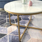 Modern Round Slate Coffee Table Cross Legs Cocktail Table in Gold Clearhalo 'Coffee & Accent Tables' 'Coffee Tables' 'coffee_tables' 'furn' 'furn_coffee_tables' 'Furniture' 'Living Room Furniture' 6217721