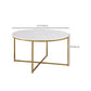 Modern Round Slate Coffee Table Cross Legs Cocktail Table in Gold Clearhalo 'Coffee & Accent Tables' 'Coffee Tables' 'coffee_tables' 'furn' 'furn_coffee_tables' 'Furniture' 'Living Room Furniture' 6217723