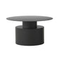 Round Iron Coffee Table Mid-Century Pedestal 2 Pieces Cocktail Table Set 31.5"L x 31.5"W x 17"H Black Clearhalo 'Coffee & Accent Tables' 'Coffee Tables' 'coffee_tables' 'furn' 'furn_coffee_tables' 'Furniture' 'Living Room Furniture' 6217741
