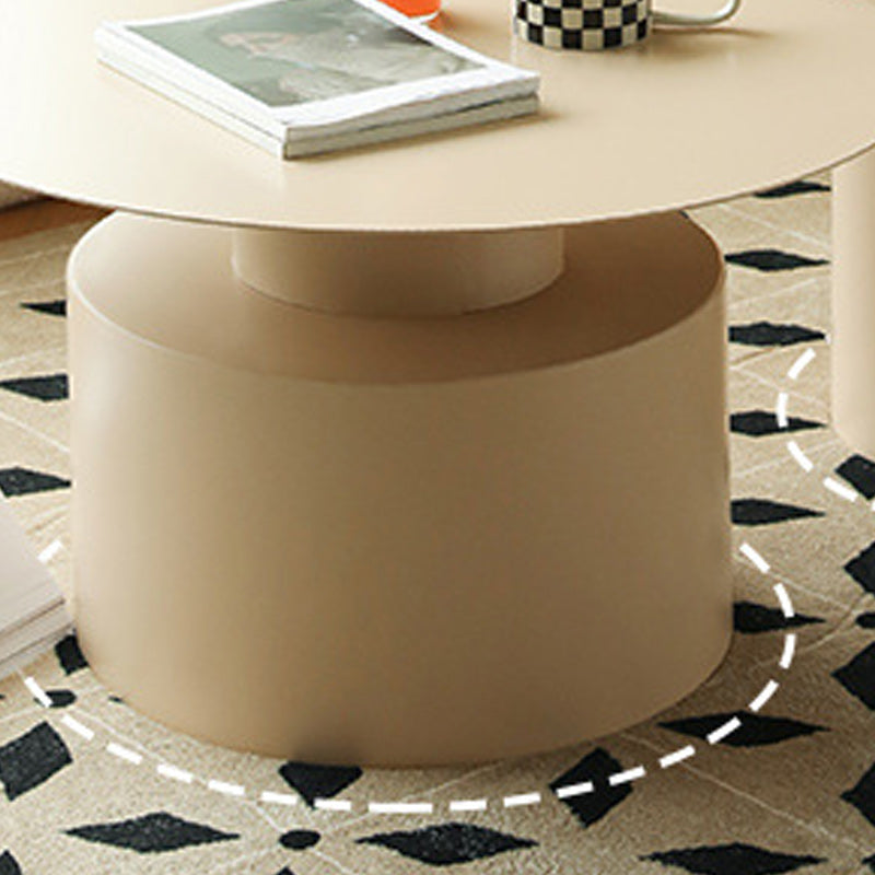 Round Iron Coffee Table Mid-Century Pedestal 2 Pieces Cocktail Table Set Clearhalo 'Coffee & Accent Tables' 'Coffee Tables' 'coffee_tables' 'furn' 'furn_coffee_tables' 'Furniture' 'Living Room Furniture' 6217752