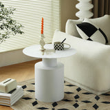 Round Iron Coffee Table Mid-Century Pedestal 2 Pieces Cocktail Table Set