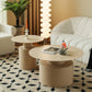 Round Iron Coffee Table Mid-Century Pedestal 2 Pieces Cocktail Table Set Clearhalo 'Coffee & Accent Tables' 'Coffee Tables' 'coffee_tables' 'furn' 'furn_coffee_tables' 'Furniture' 'Living Room Furniture' 6217756