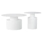 Round Iron Coffee Table Mid-Century Pedestal 2 Pieces Cocktail Table Set Clearhalo 'Coffee & Accent Tables' 'Coffee Tables' 'coffee_tables' 'furn' 'furn_coffee_tables' 'Furniture' 'Living Room Furniture' 6217757