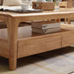 Nordic Solid Wood Coffee Table 4-Drawer 1-Shelf Cocktail Table