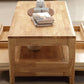 Nordic Solid Wood Coffee Table 4-Drawer 1-Shelf Cocktail Table