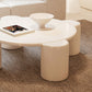 Mesa de cóctel contemporánea de madera redonda, mesa de centro blanca de 4 patas, 13,8" de alto