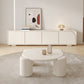 Mesa de cóctel contemporánea de madera redonda, mesa de centro blanca de 4 patas, 13,8" de alto