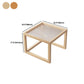 Tavolino da caffè moderno con piano in vetro Tavolo da cocktail quadrato in legno naturale