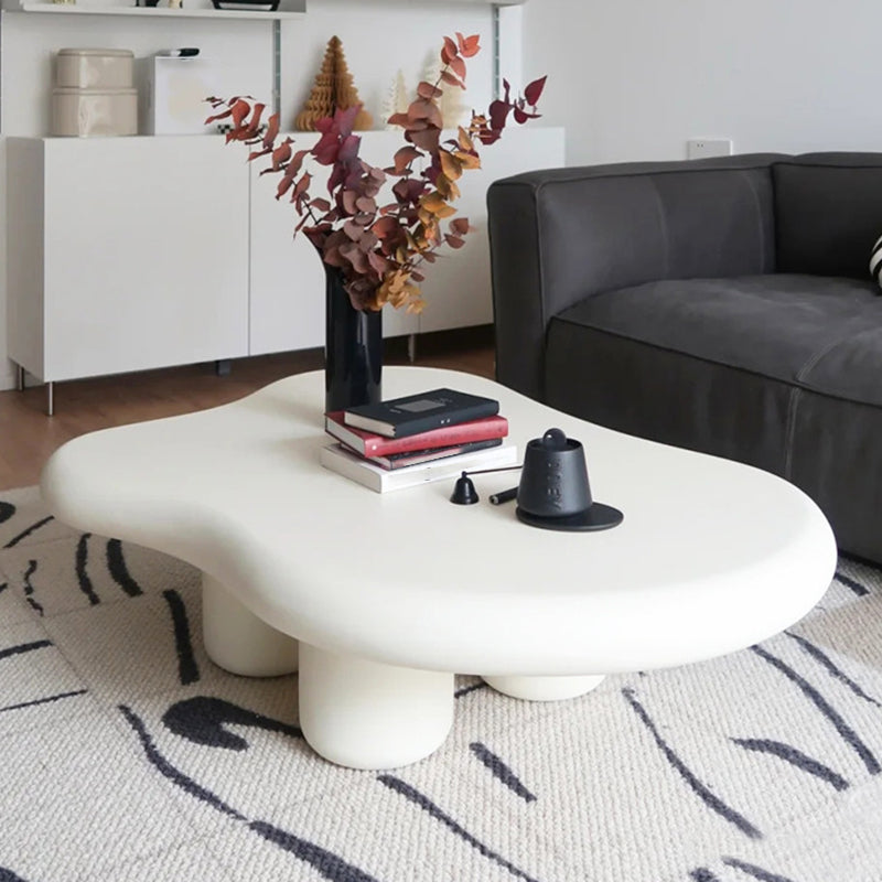 Nordic Irregular 4 Legs Coffee Table 11.8" H Wood Cocktail Table Clearhalo 'Coffee & Accent Tables' 'Coffee Tables' 'coffee_tables' 'furn' 'furn_coffee_tables' 'Furniture' 'Living Room Furniture' 6217829