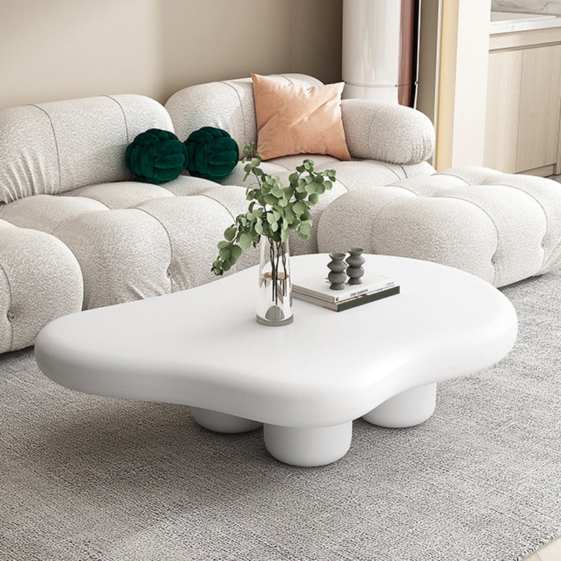 Nordic Irregular 4 Legs Coffee Table 11.8" H Wood Cocktail Table Clearhalo 'Coffee & Accent Tables' 'Coffee Tables' 'coffee_tables' 'furn' 'furn_coffee_tables' 'Furniture' 'Living Room Furniture' 6217830
