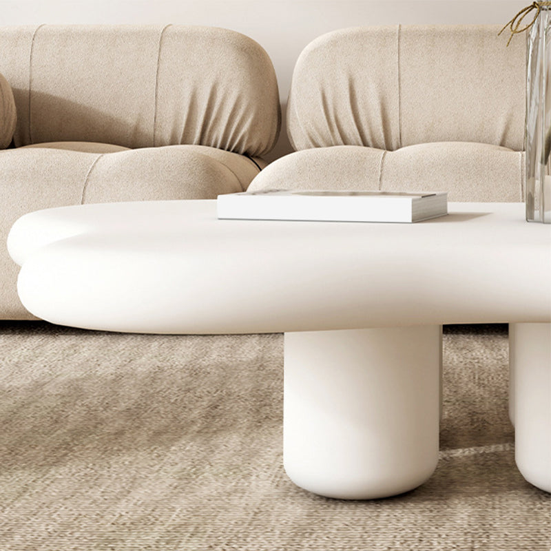 Nordic Irregular 4 Legs Coffee Table 11.8" H Wood Cocktail Table Clearhalo 'Coffee & Accent Tables' 'Coffee Tables' 'coffee_tables' 'furn' 'furn_coffee_tables' 'Furniture' 'Living Room Furniture' 6217835