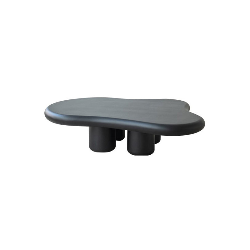 Nordic Irregular 4 Legs Coffee Table 11.8" H Wood Cocktail Table Black Clearhalo 'Coffee & Accent Tables' 'Coffee Tables' 'coffee_tables' 'furn' 'furn_coffee_tables' 'Furniture' 'Living Room Furniture' 6217838