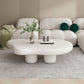 Nordic Irregular 4 Legs Coffee Table 11.8" H Wood Cocktail Table 47"L x 35"W x 12"H White Clearhalo 'Coffee & Accent Tables' 'Coffee Tables' 'coffee_tables' 'furn' 'furn_coffee_tables' 'Furniture' 'Living Room Furniture' 6217841