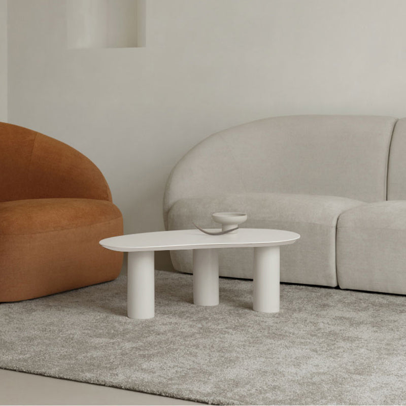 Round Black/White Coffee Table 3 Legs 1 Single Cocktail Table