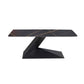 Pedestal 1 Single Coffee Table Luxurious Stone Top Cocktail Table