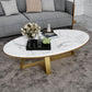 Luxurious Coffee Table Metal Cross Legs Cocktail Table in Gold