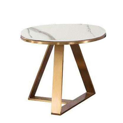 Luxurious Coffee Table Metal Cross Legs Cocktail Table in Gold