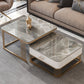 Frame Base 2 Nesting Coffee Table with Storage Metal Coffee Table Set 31.5"L x 31.5"W x 18"H + 23.5"L x 23.5"W x 15.5"H Gray Clearhalo 'Coffee & Accent Tables' 'Coffee Tables' 'coffee_tables' 'furn' 'furn_coffee_tables' 'Furniture' 'Living Room Furniture' 6217997