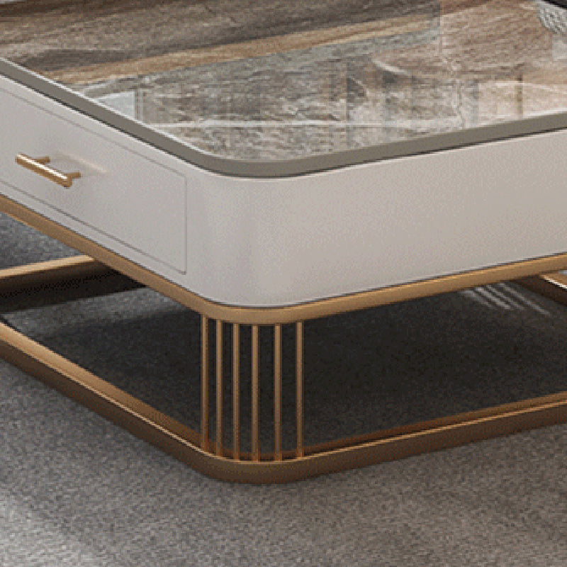 Frame Base 2 Nesting Coffee Table with Storage Metal Coffee Table Set Clearhalo 'Coffee & Accent Tables' 'Coffee Tables' 'coffee_tables' 'furn' 'furn_coffee_tables' 'Furniture' 'Living Room Furniture' 6218000