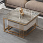 Frame Base 2 Nesting Coffee Table with Storage Metal Coffee Table Set Clearhalo 'Coffee & Accent Tables' 'Coffee Tables' 'coffee_tables' 'furn' 'furn_coffee_tables' 'Furniture' 'Living Room Furniture' 6218005