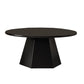 Mid-Century Iron Round Pedestal Coffee Cocktail Table Set in Black & White