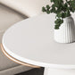 Mid-Century Iron Round Pedestal Coffee Cocktail Table Set in Black & White