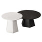 Mid-Century Iron Round Pedestal Coffee Cocktail Table Set in Black & White