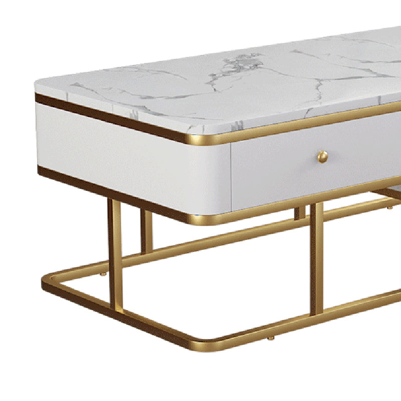 Frame Base Coffee Table Rectangular Black/White Cocktail Table Clearhalo 'Coffee & Accent Tables' 'Coffee Tables' 'coffee_tables' 'furn' 'furn_coffee_tables' 'Furniture' 'Living Room Furniture' 6218051