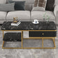 Frame Base Coffee Table Rectangular Black/White Cocktail Table Black Clearhalo 'Coffee & Accent Tables' 'Coffee Tables' 'coffee_tables' 'furn' 'furn_coffee_tables' 'Furniture' 'Living Room Furniture' 6218054
