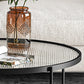 Glass Top 4 Legs Coffee Table Modern Round Cocktail Table in Black/Gold Clearhalo 'Coffee & Accent Tables' 'Coffee Tables' 'coffee_tables' 'furn' 'furn_coffee_tables' 'Furniture' 'Living Room Furniture' 6218079