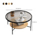 Glass Top 4 Legs Coffee Table Modern Round Cocktail Table in Black/Gold Clearhalo 'Coffee & Accent Tables' 'Coffee Tables' 'coffee_tables' 'furn' 'furn_coffee_tables' 'Furniture' 'Living Room Furniture' 6218089