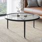 Clear Glass Top Round Coffee Table 3 Legs Cocktail Nesting Table Set Clearhalo 'Coffee & Accent Tables' 'Coffee Tables' 'coffee_tables' 'furn' 'furn_coffee_tables' 'Furniture' 'Living Room Furniture' 6218094