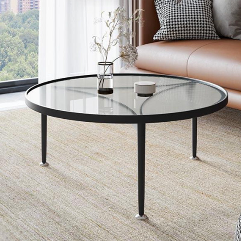 Clear Glass Top Round Coffee Table 3 Legs Cocktail Nesting Table Set Clearhalo 'Coffee & Accent Tables' 'Coffee Tables' 'coffee_tables' 'furn' 'furn_coffee_tables' 'Furniture' 'Living Room Furniture' 6218094