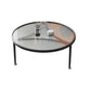 Clear Glass Top Round Coffee Table 3 Legs Cocktail Nesting Table Set Clearhalo 'Coffee & Accent Tables' 'Coffee Tables' 'coffee_tables' 'furn' 'furn_coffee_tables' 'Furniture' 'Living Room Furniture' 6218096