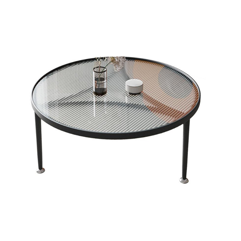 Clear Glass Top Round Coffee Table 3 Legs Cocktail Nesting Table Set Clearhalo 'Coffee & Accent Tables' 'Coffee Tables' 'coffee_tables' 'furn' 'furn_coffee_tables' 'Furniture' 'Living Room Furniture' 6218096