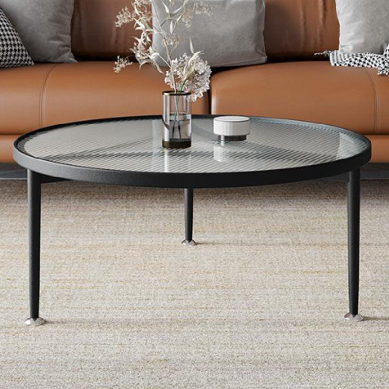 Clear Glass Top Round Coffee Table 3 Legs Cocktail Nesting Table Set Clearhalo 'Coffee & Accent Tables' 'Coffee Tables' 'coffee_tables' 'furn' 'furn_coffee_tables' 'Furniture' 'Living Room Furniture' 6218105
