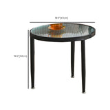 Clear Glass Top Round Coffee Table 3 Legs Cocktail Nesting Table Set