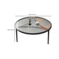 Clear Glass Top Round Coffee Table 3 Legs Cocktail Nesting Table Set Clearhalo 'Coffee & Accent Tables' 'Coffee Tables' 'coffee_tables' 'furn' 'furn_coffee_tables' 'Furniture' 'Living Room Furniture' 6218108