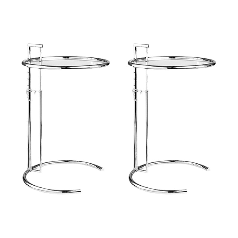 Modern Glass Round Side End Table C Sofa Corner Table For Living Room