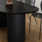 Modern Wooden Table Oval Dinner Room Kitchen Table in Black with Double Pedestal