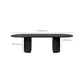 Modern Wooden Table Oval Dinner Room Kitchen Table in Black with Double Pedestal