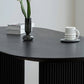 Black Double Pedestal Table Oval Solid Wood Dining Table for Home Kitchen Dinner