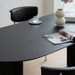 Black Double Pedestal Table Oval Solid Wood Dining Table for Home Kitchen Dinner